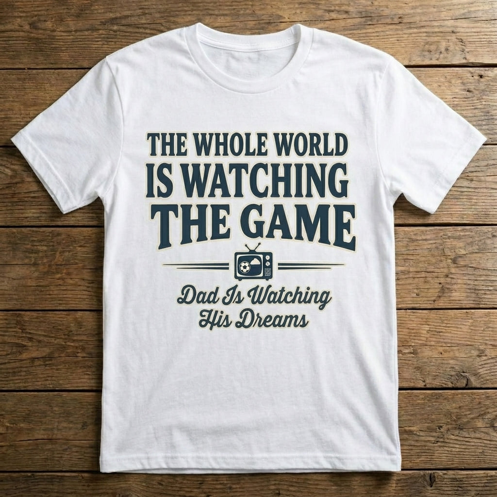 The Whole World Is Watching The Game. Dad Is Watching His Dreams