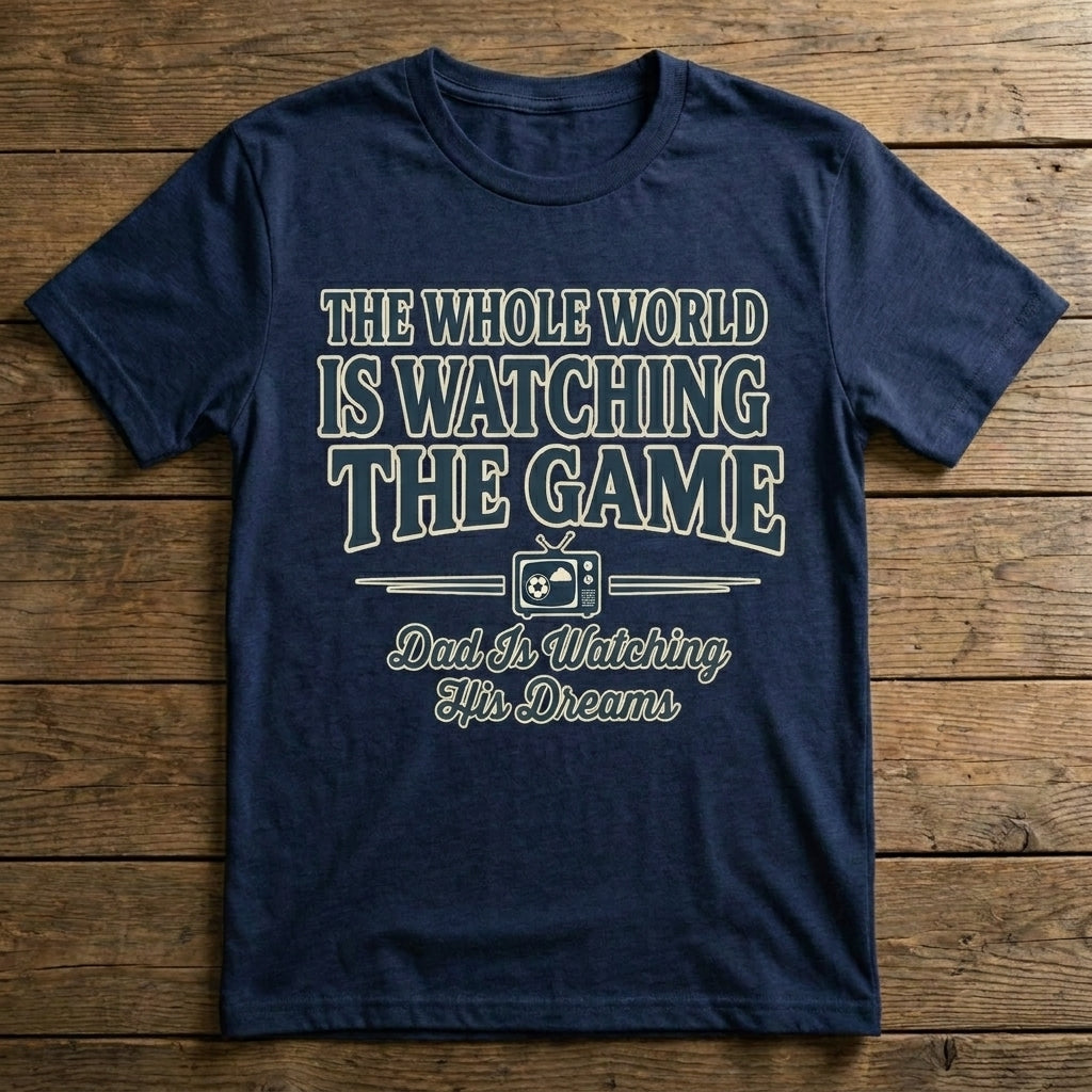 The Whole World Is Watching The Game. Dad Is Watching His Dreams